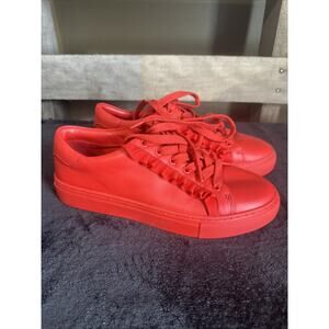 Tory Burch Tory Sport Ruffle Sneakers Red Leather Size 7